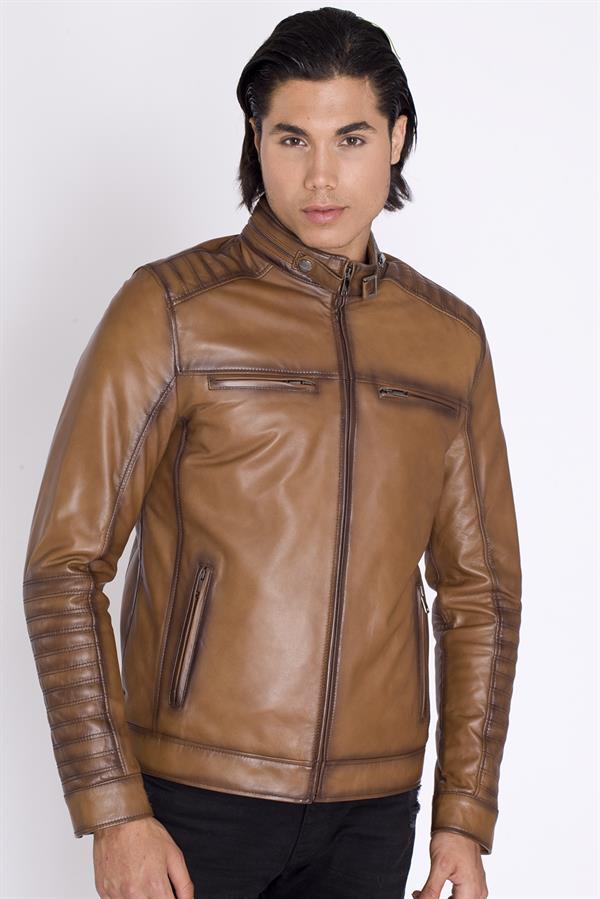 Taba Rengi Spor Hakiki Deri Mont