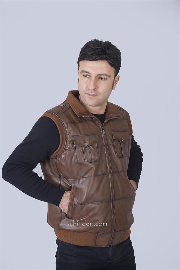 Trikolu Erkek Deri Yelek