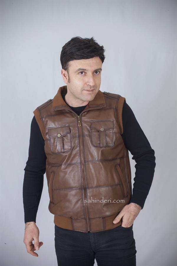 Trikolu Erkek Deri Yelek