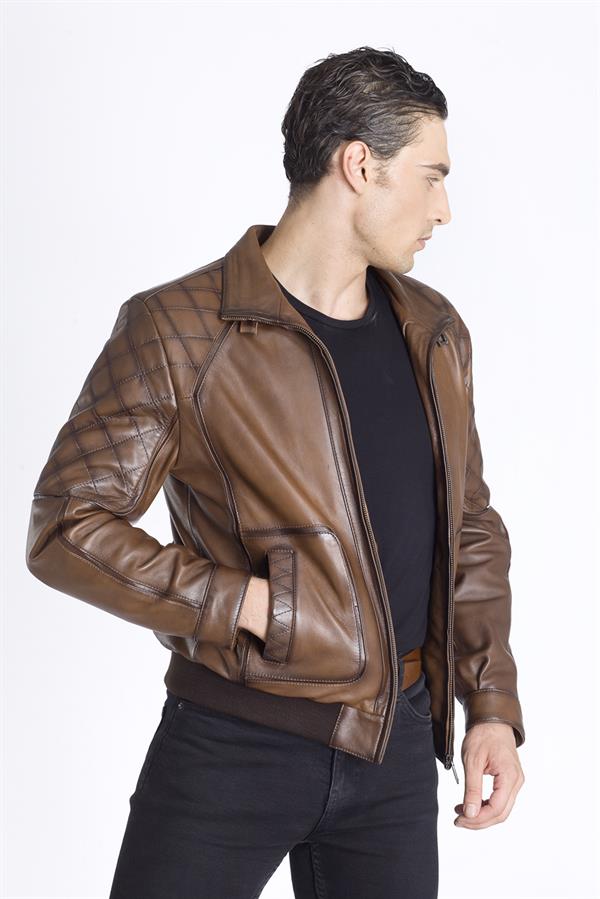 Trikolu Erkek Hakiki Deri Mont