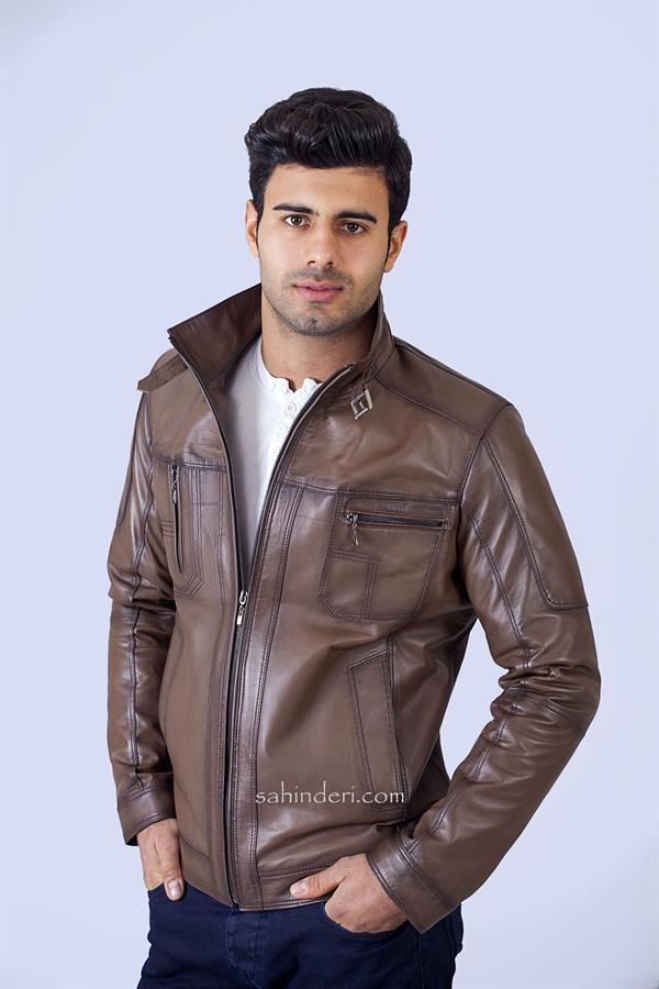 Vizon Rengi Hakiki Deri Mont