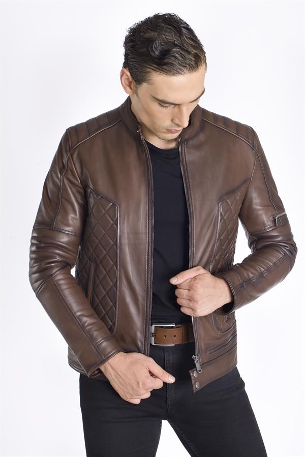 Yeni Model Gerçek Deri Mont