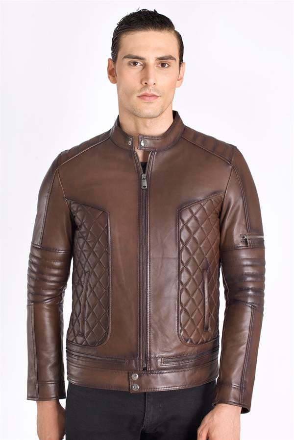 Yeni Model Gerçek Deri Mont