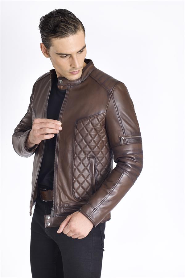 Yeni Model Gerçek Deri Mont