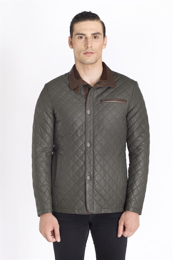 Yeşil Renk Orijinal Hakiki Deri Ceket