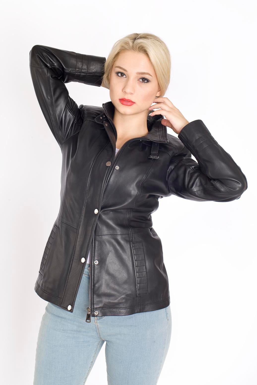 Bayan Klasik Hakiki Deri Ceket