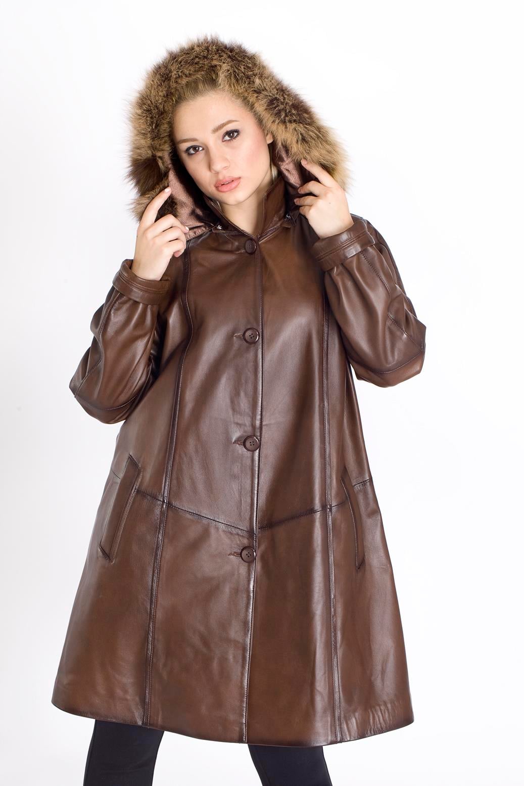 Büyük Beden Bayan Deri Mont