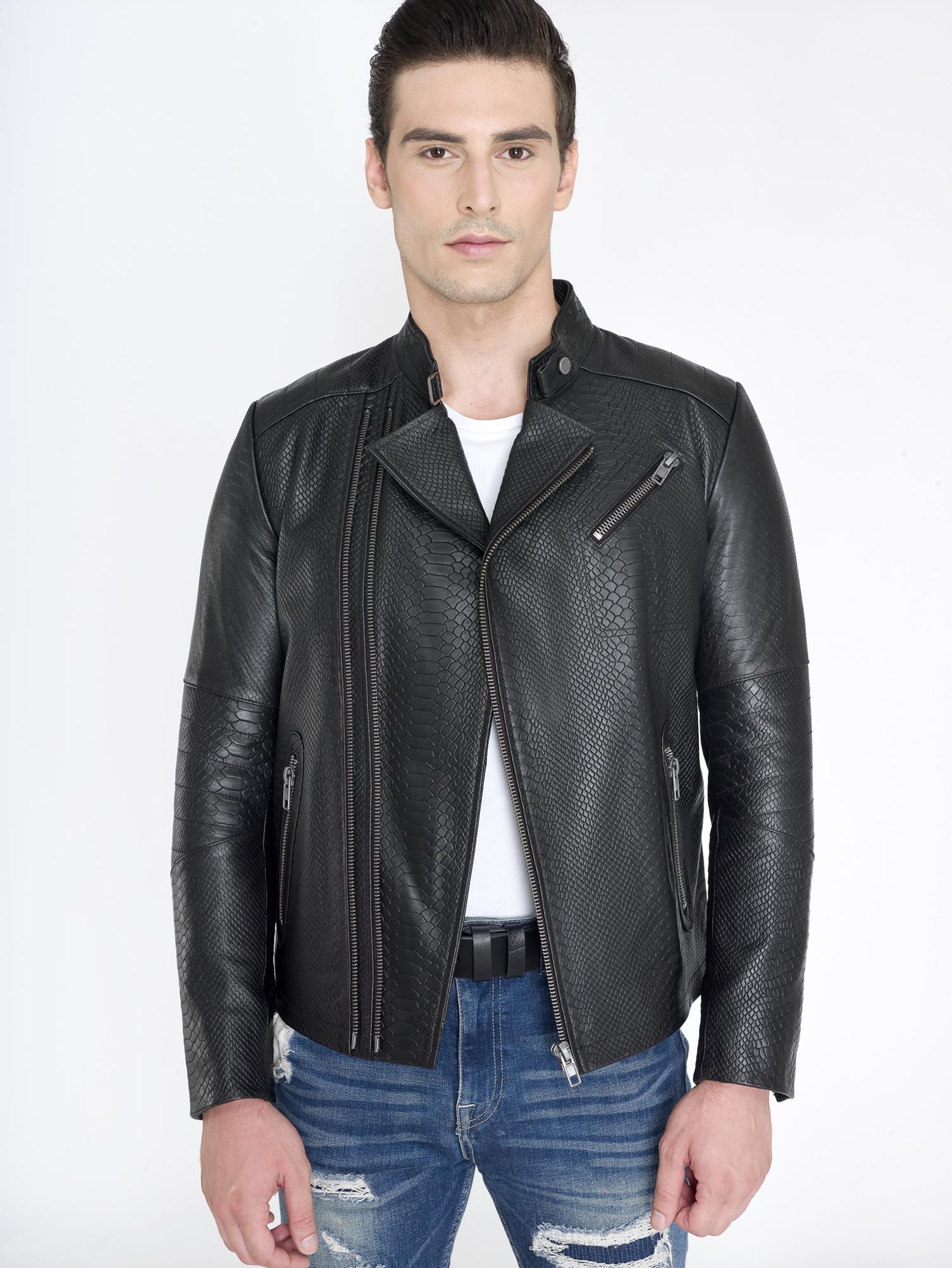 Gerçek Deri Motorcu Deri Mont