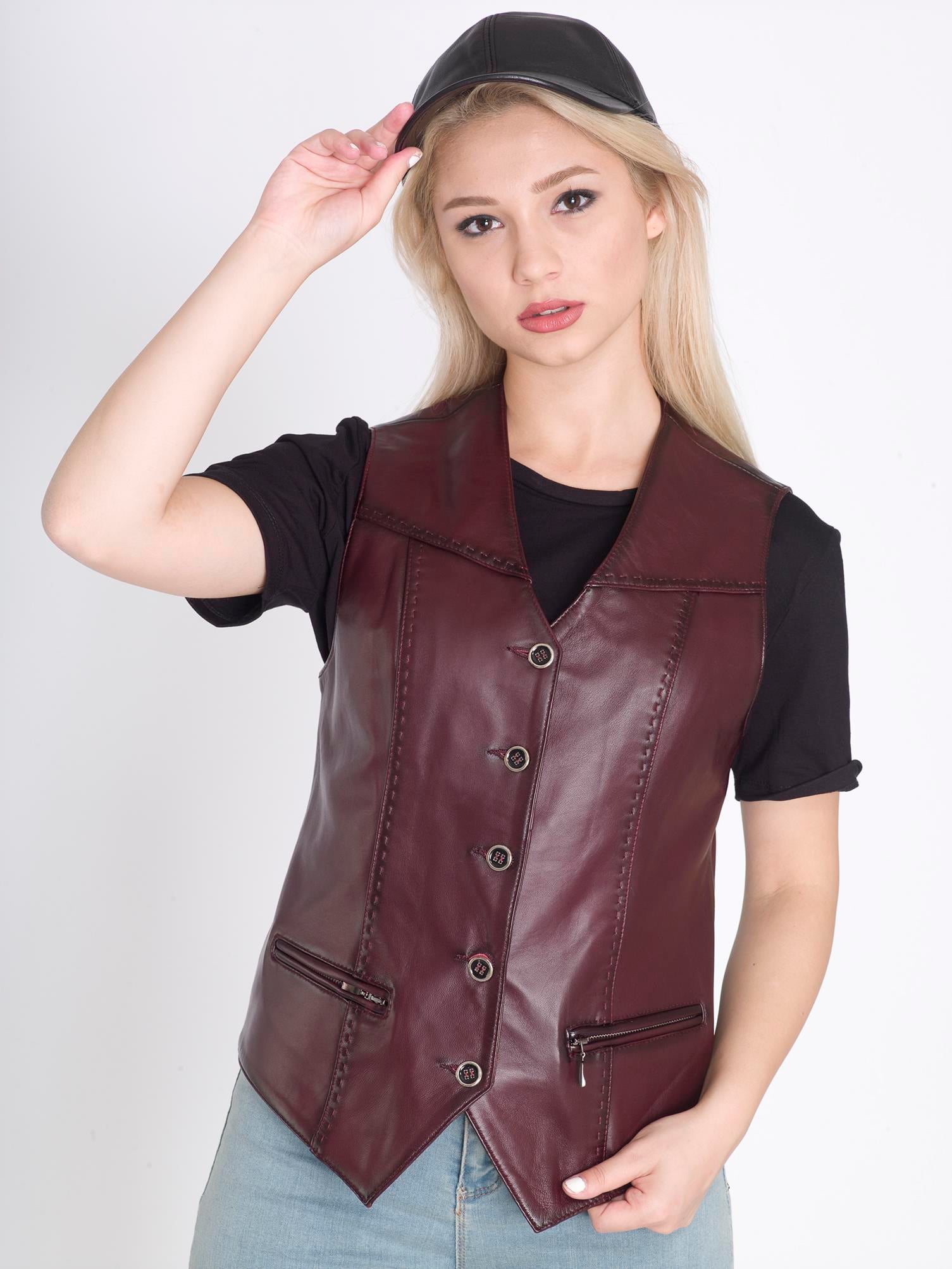 Kadın Hakiki Deri Yelek