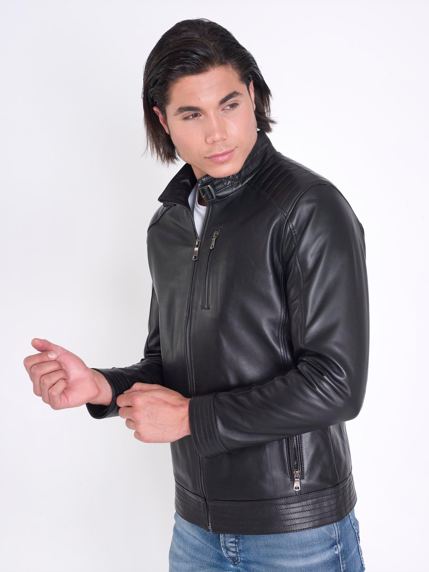 Siyah Hakim Yaka Deri Mont