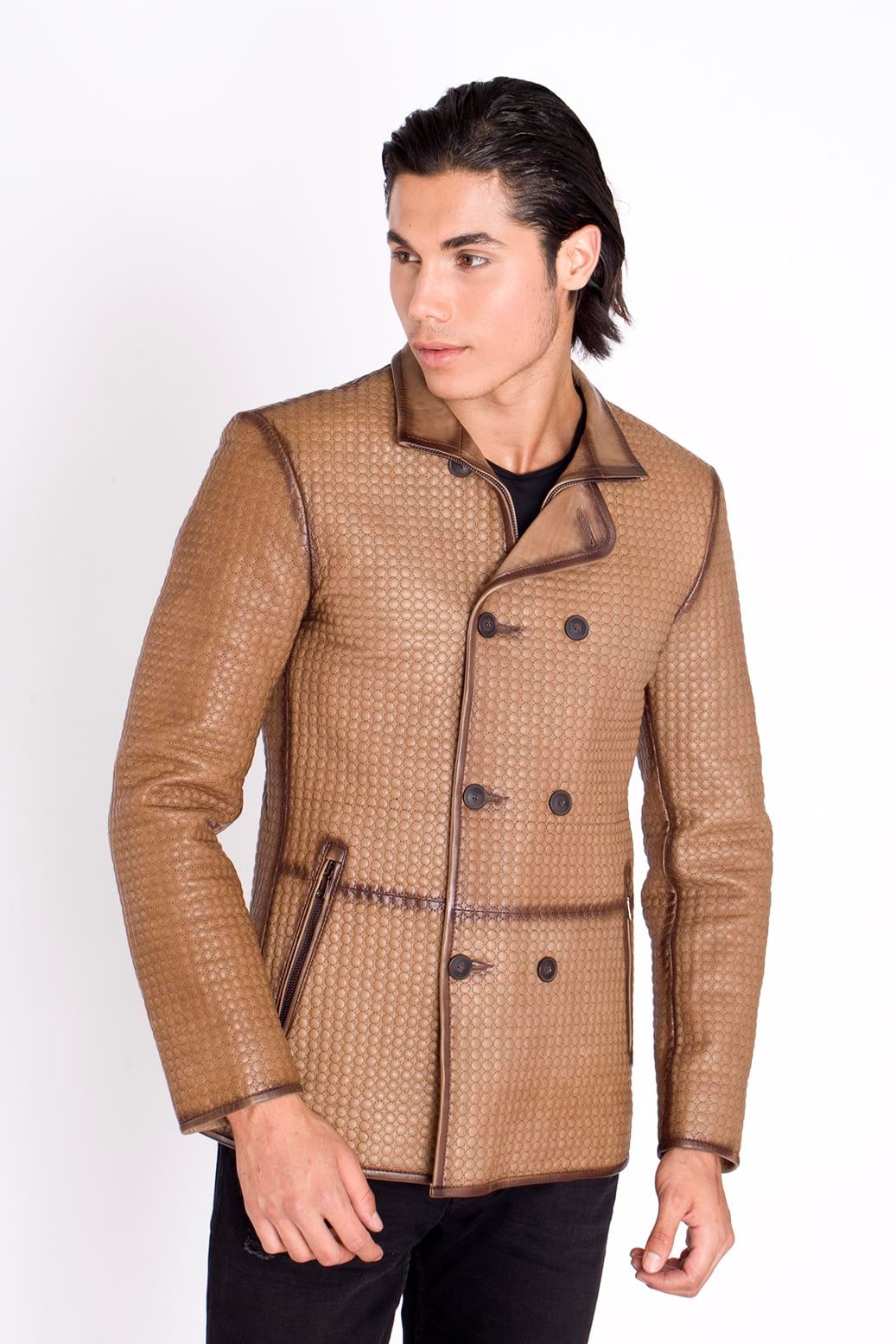 Slim Fit Yeni Tarz Hakiki Deri Kaban