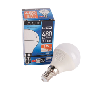 ACK 5W Top Ampul Günışığı E14 İnce Duylu Avize Ampulü 
