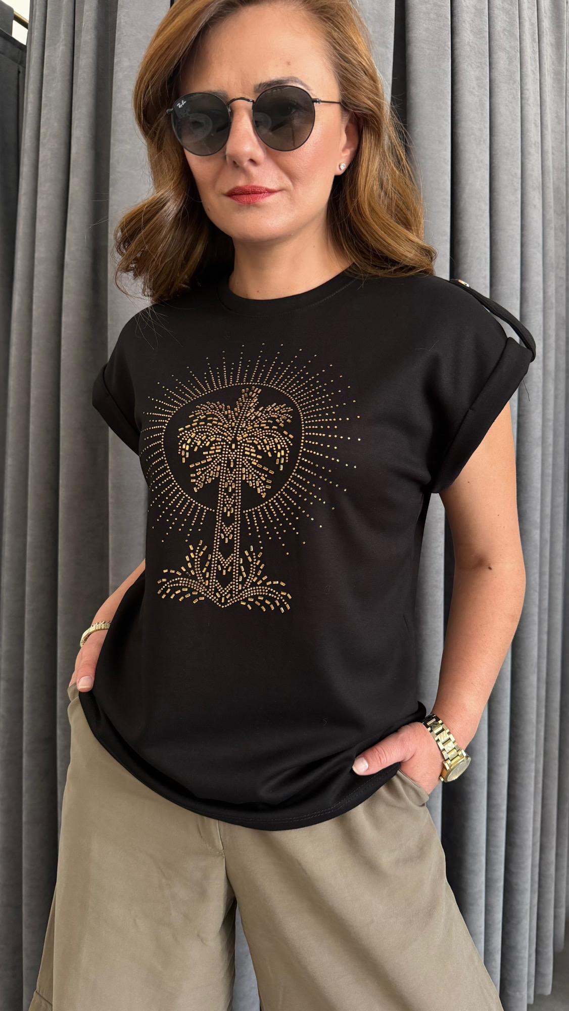 apoletli siyah tshirt