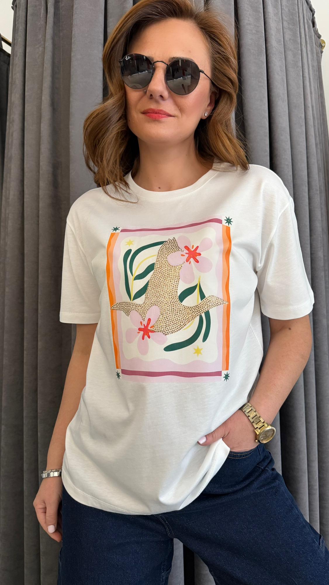 hotfix logo kırık beyaz tshirt