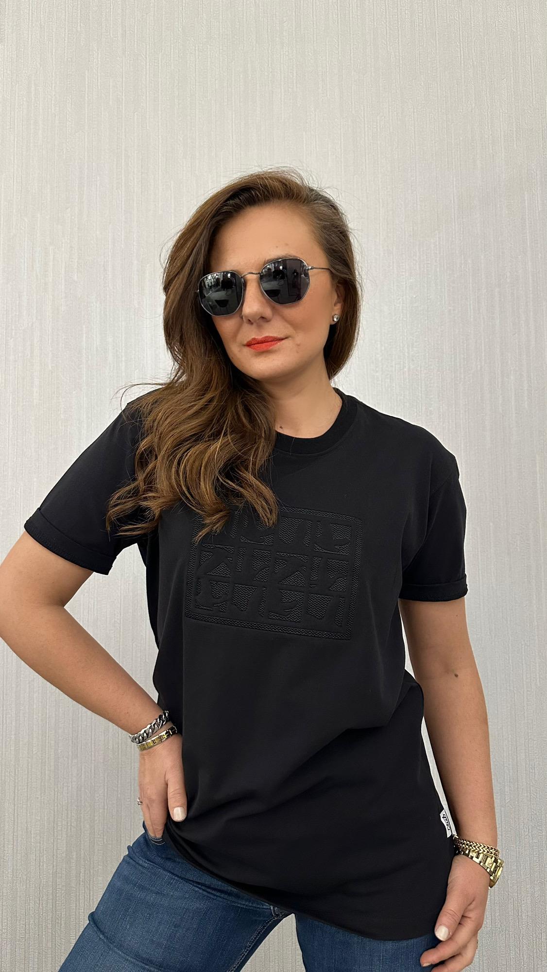 kuş baskı unısex siyah tshirt