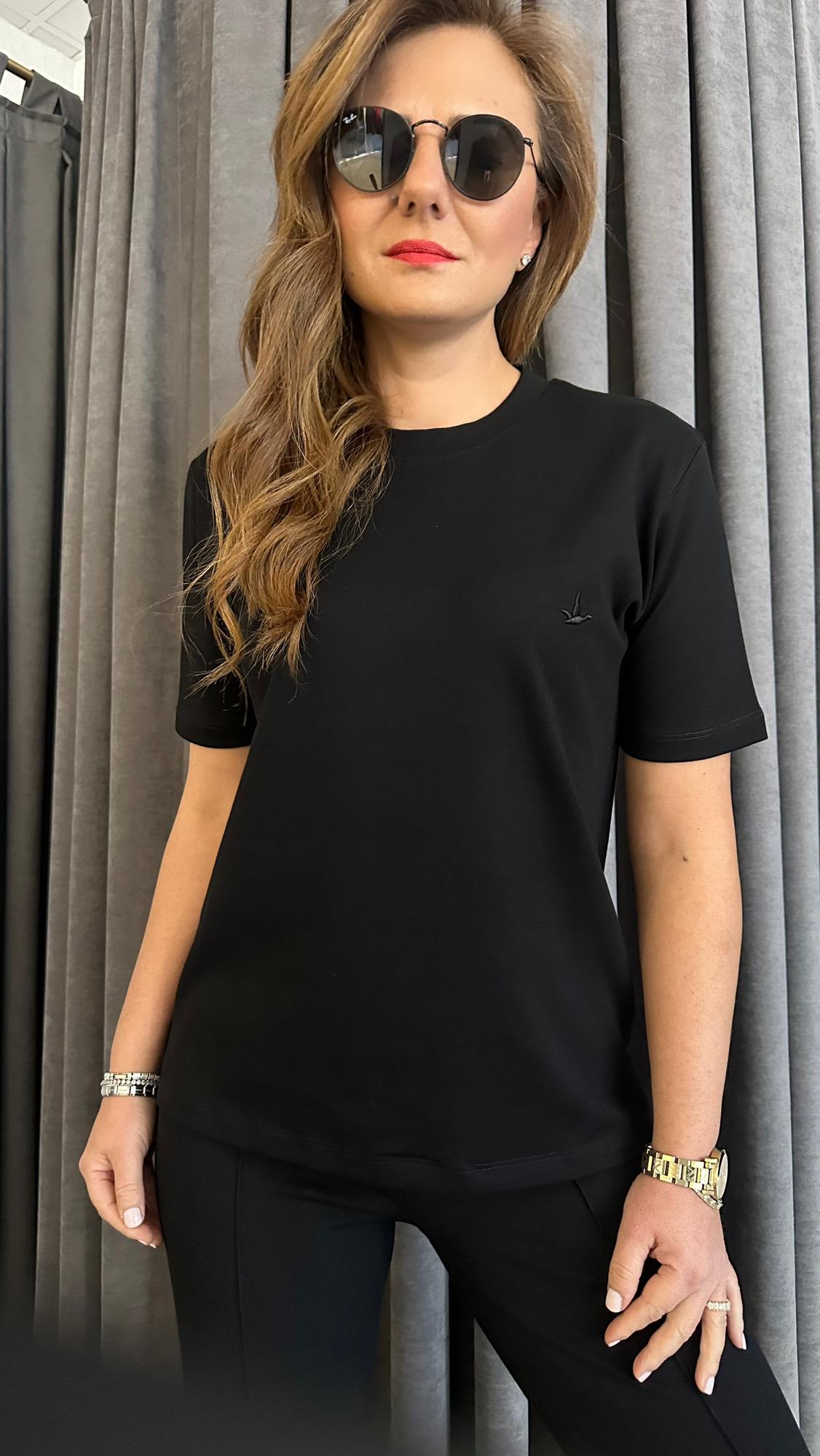kuş logo siyah tshirt