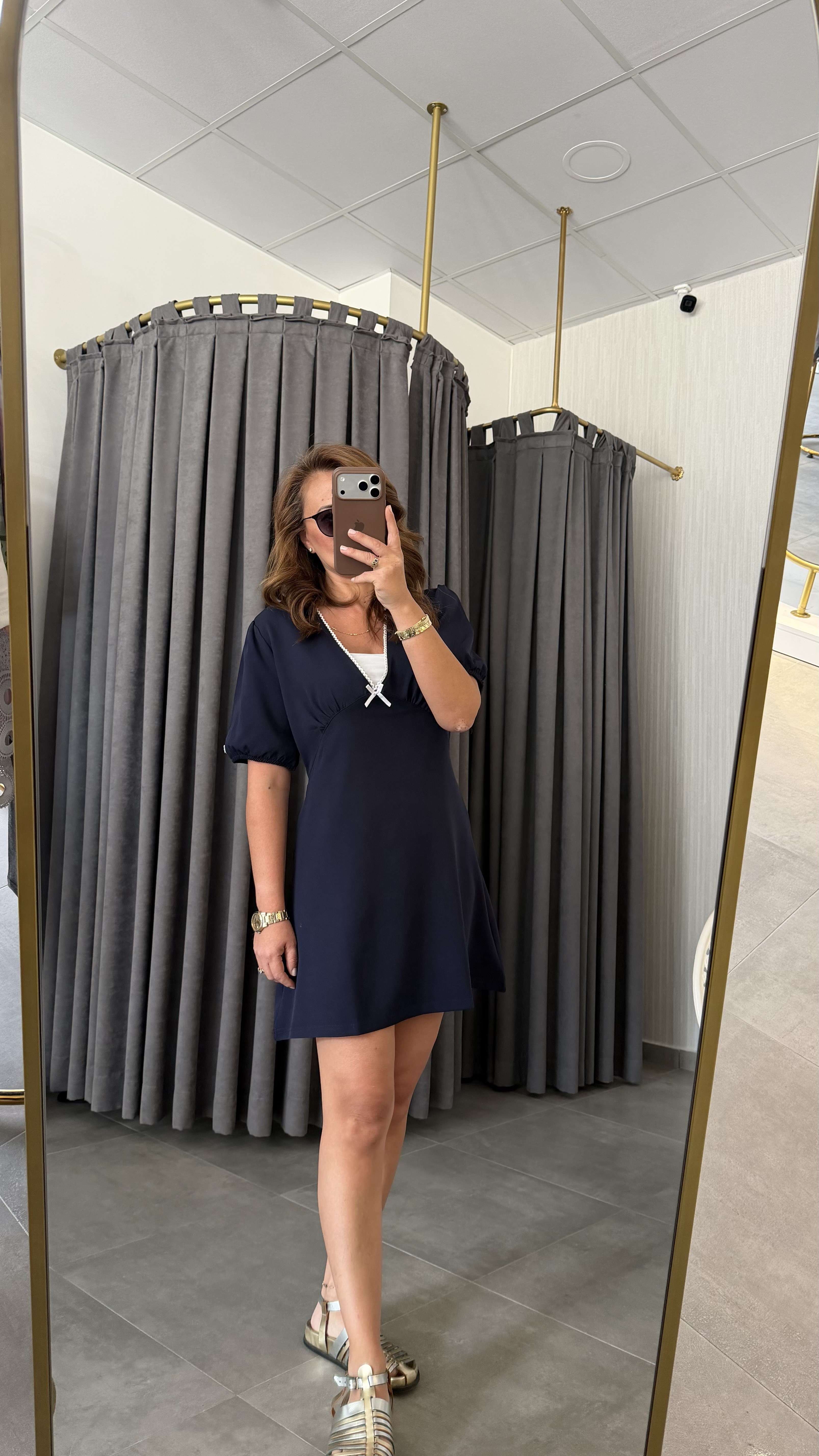 th model lacivert kısa elbise