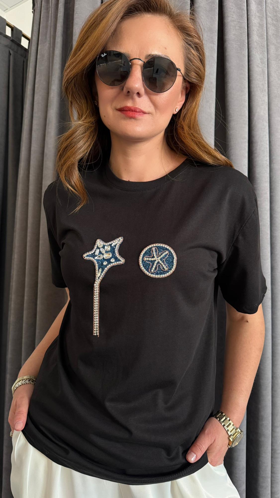 yıldız ntwrk siyah tshirt
