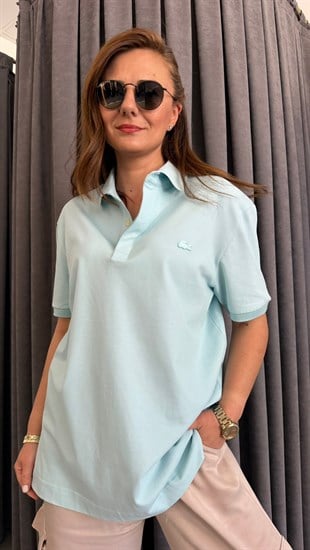 polo yaka lcst unısex mavi tshirt