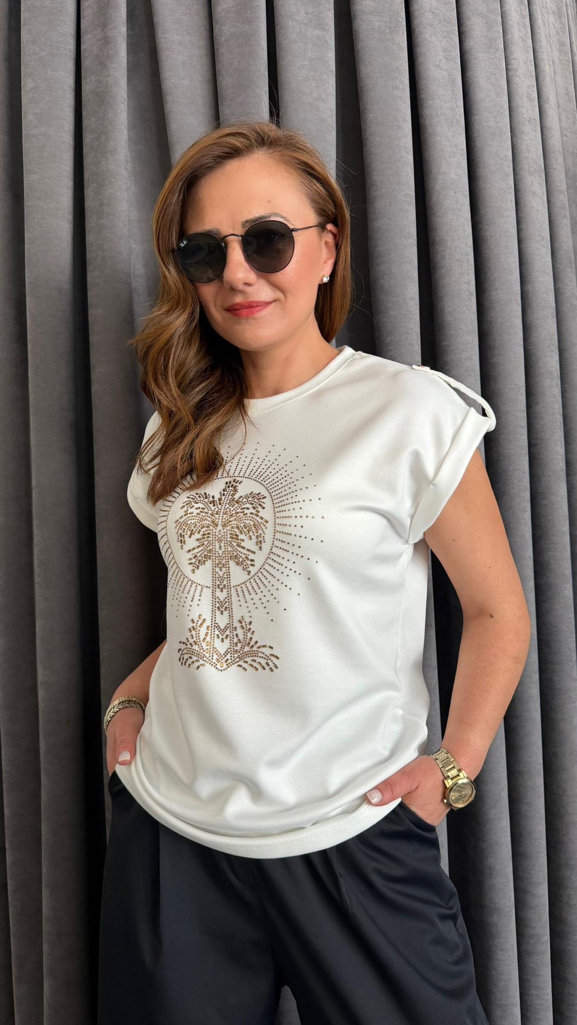 apoletli beyaz tshirt
