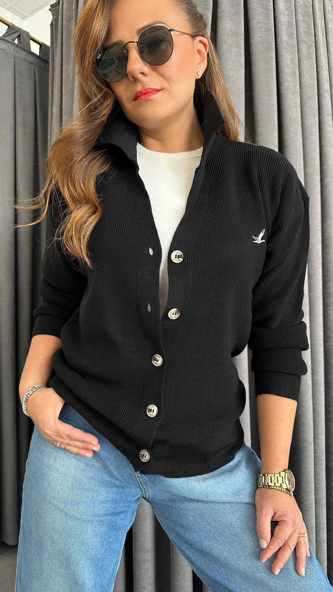 bymn model triko siyah hırka