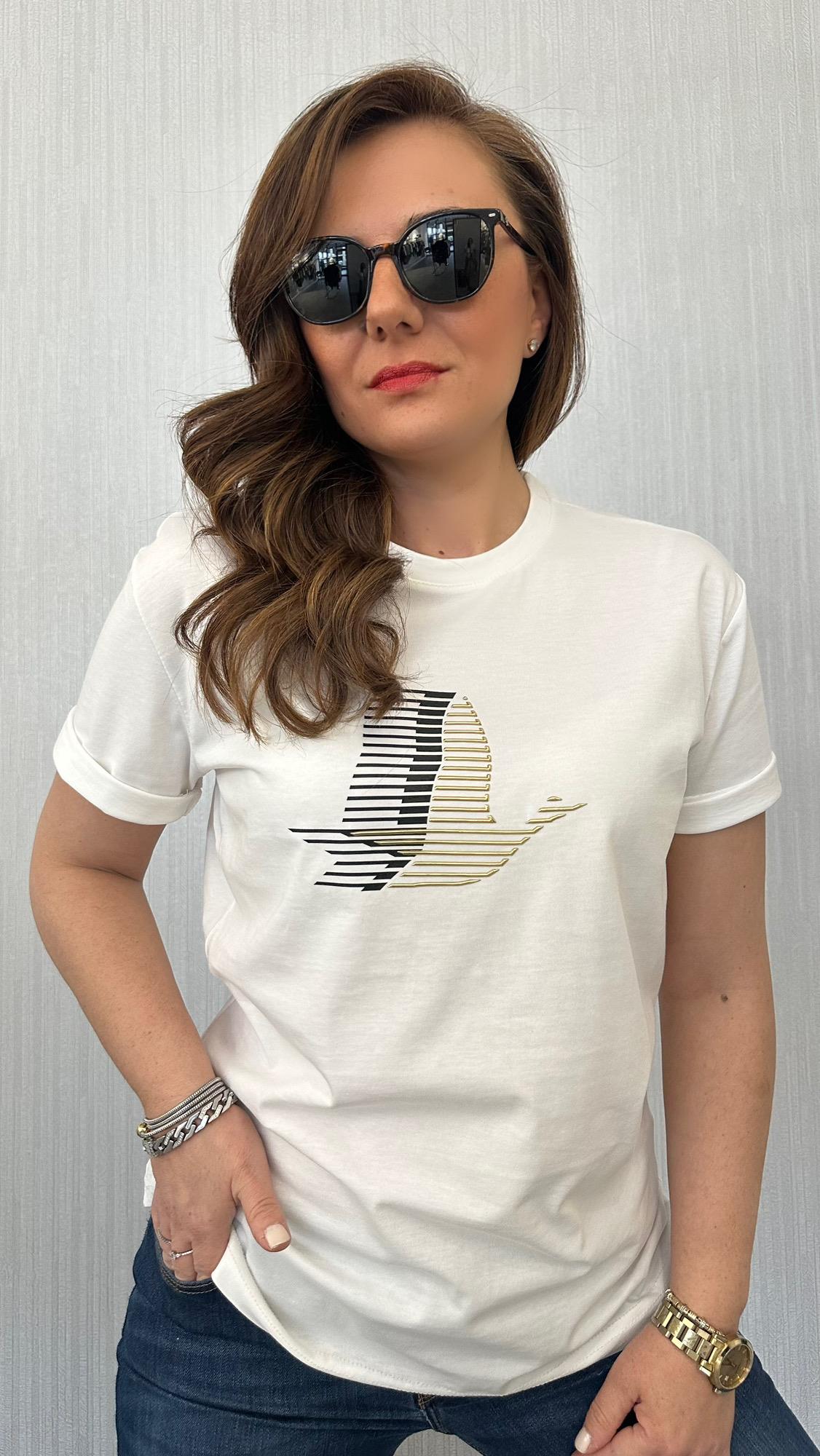 çift efekt beyaz tshirt 