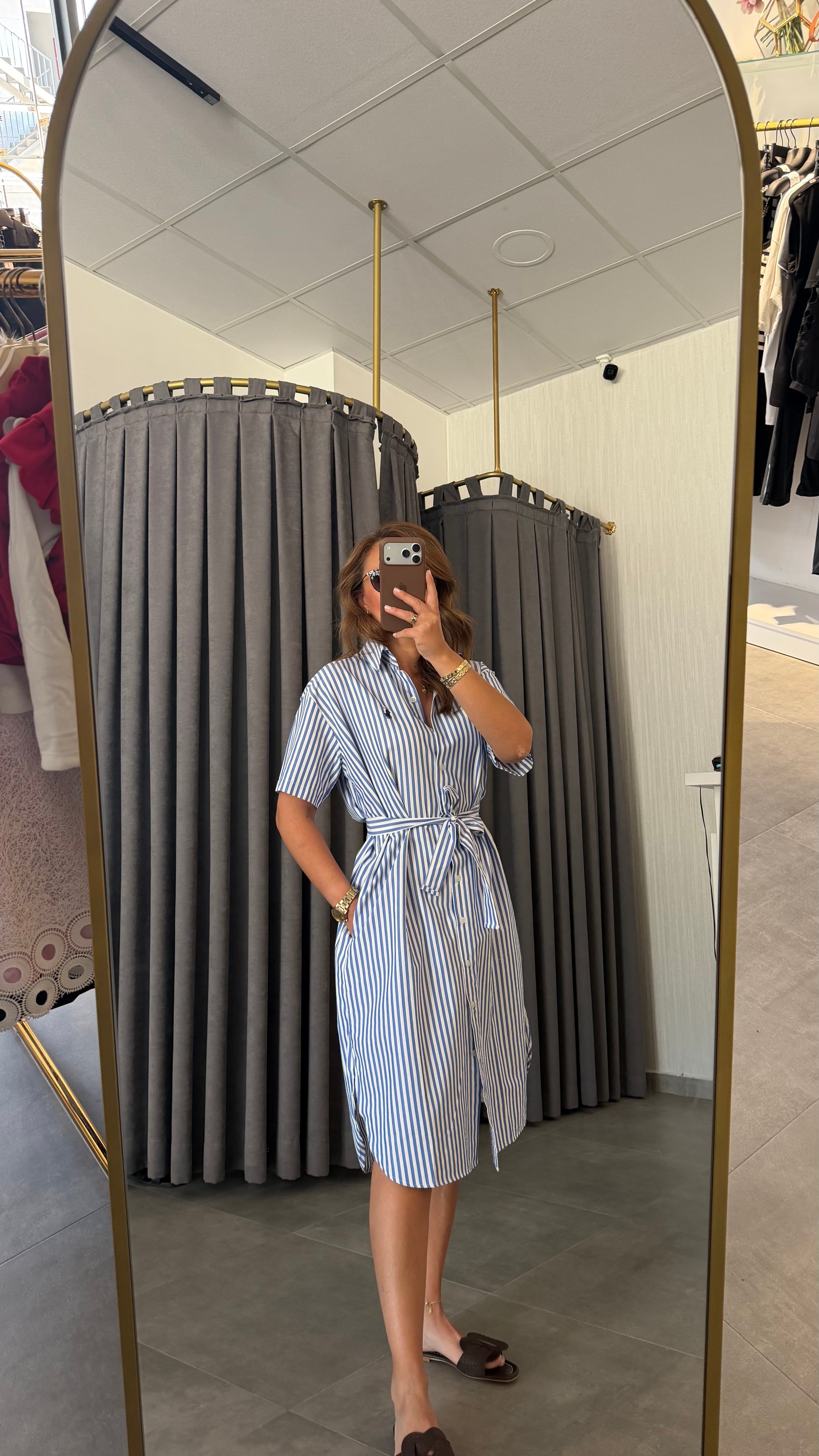 çizgili marka model lacivert elbise