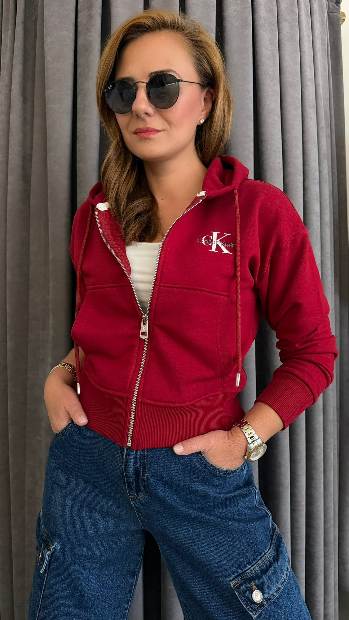 ck kapşon bordo sweat