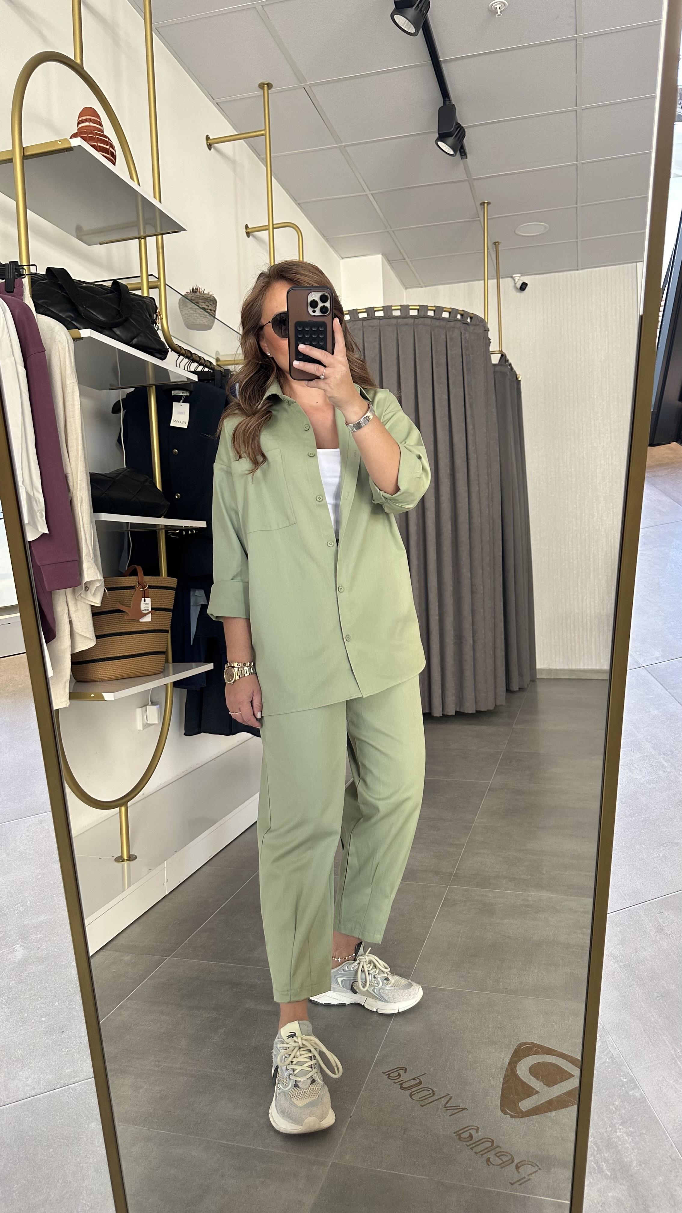 gabardin yeşil takım