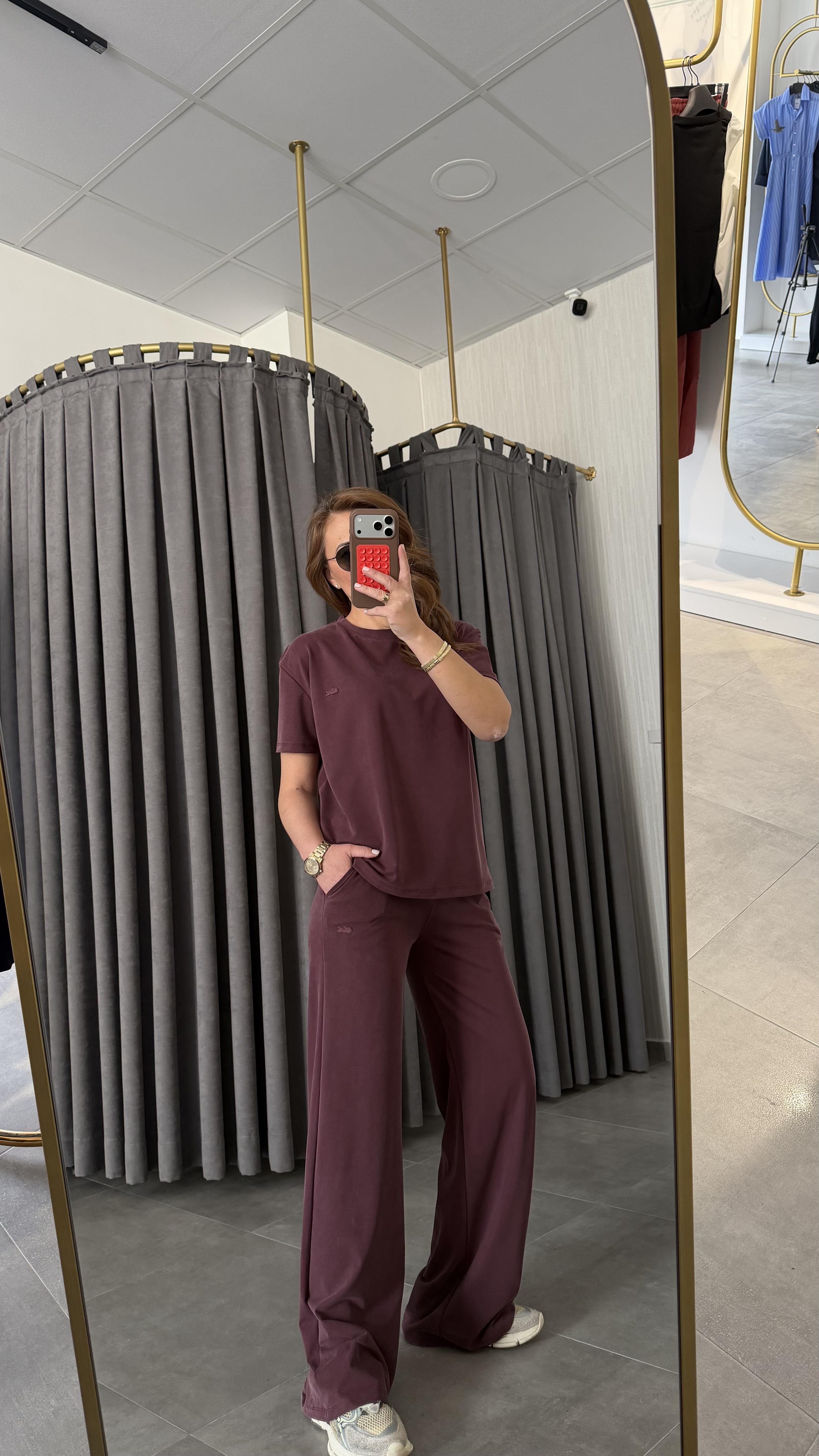kısa kol bordo takım