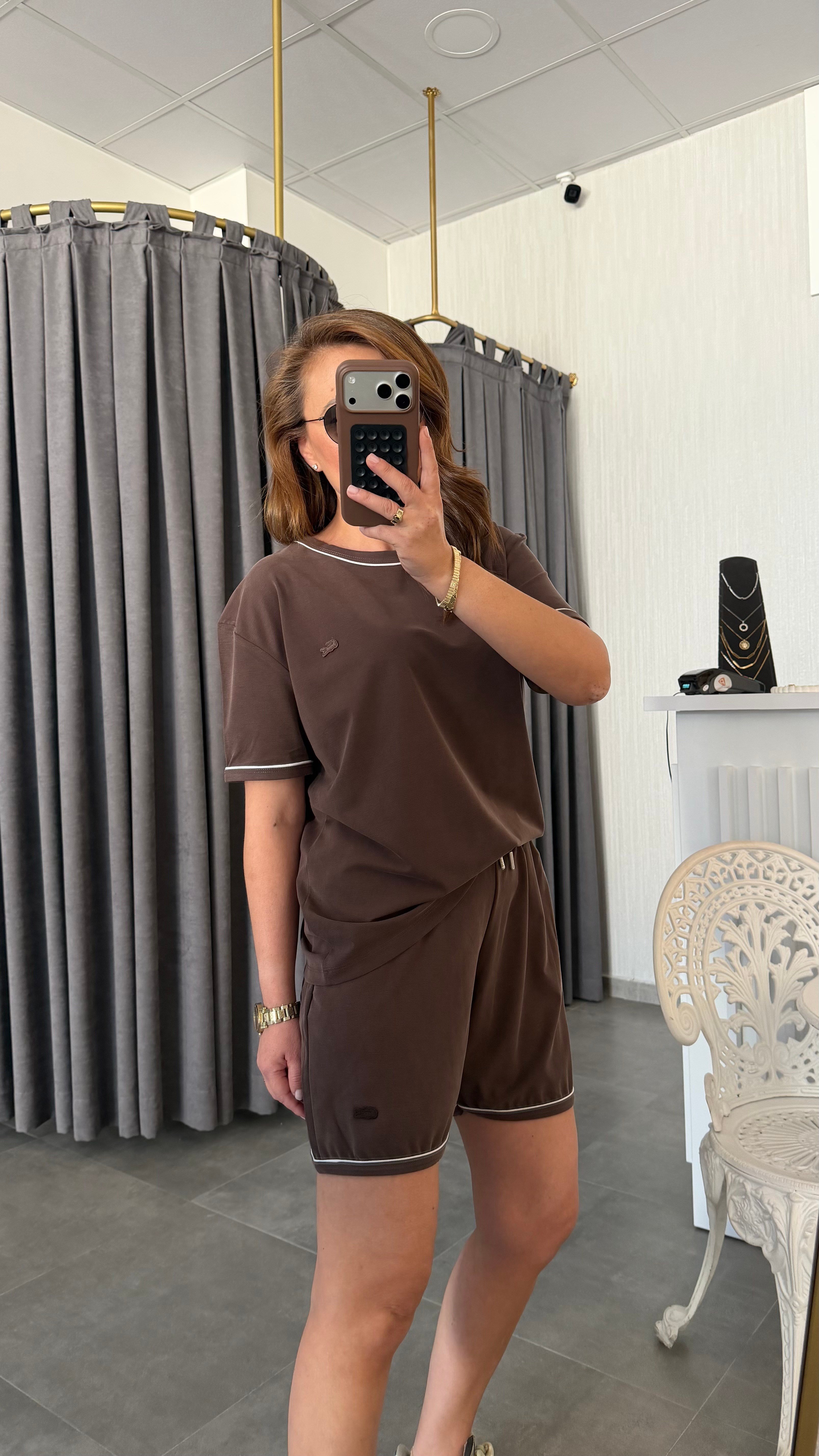 lcst model kahve şort takım
