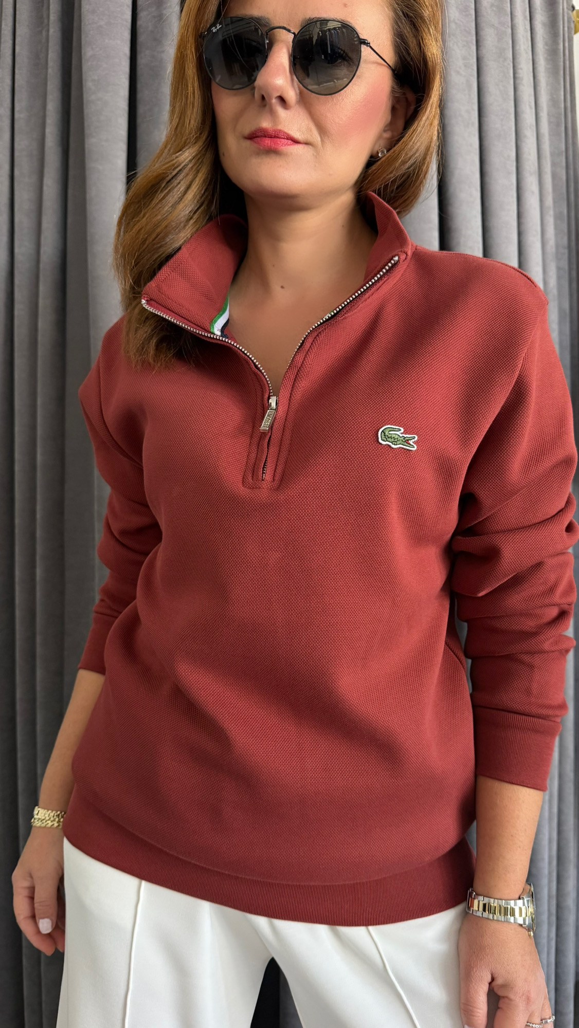 lcst unısex yarım ferm kiremit sweat