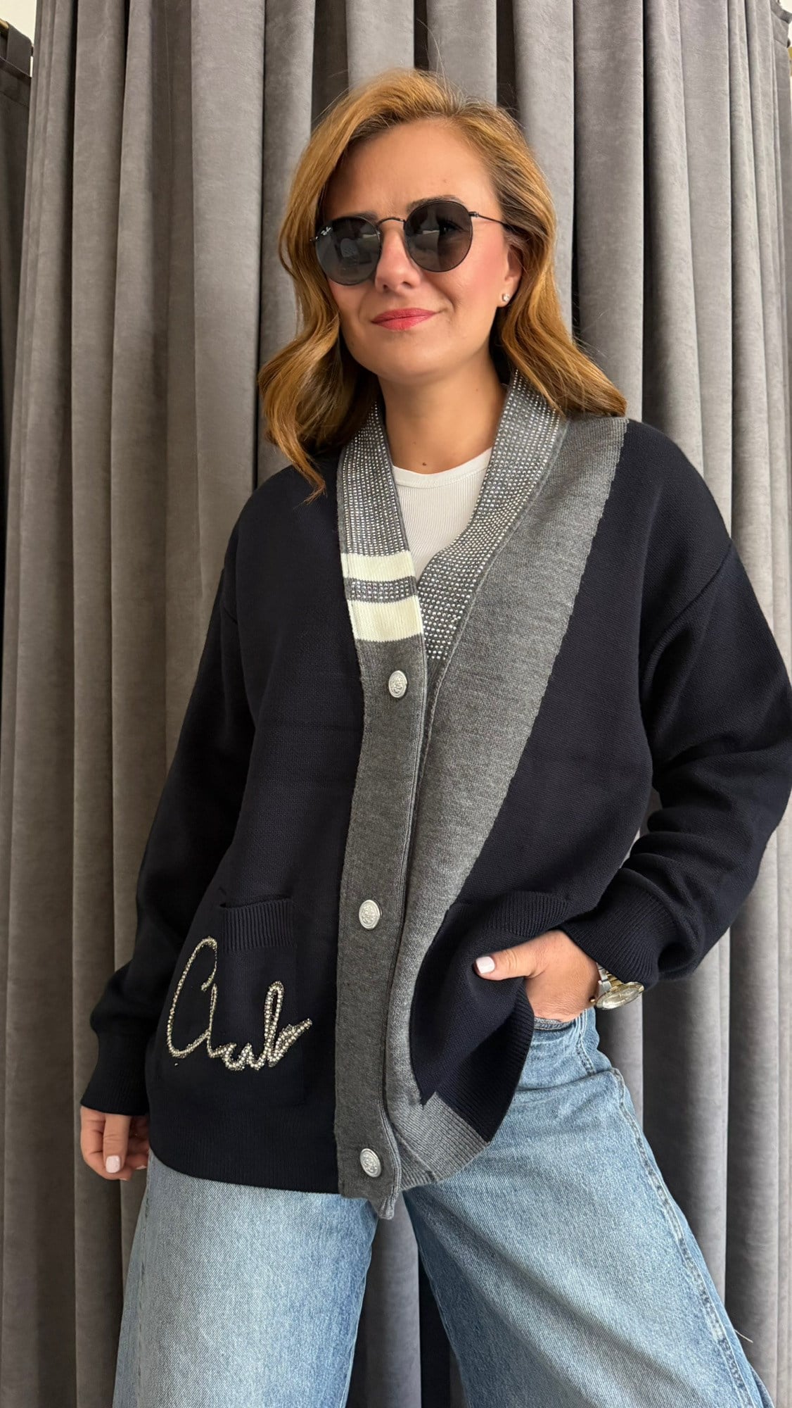 marka model taşlı hırka