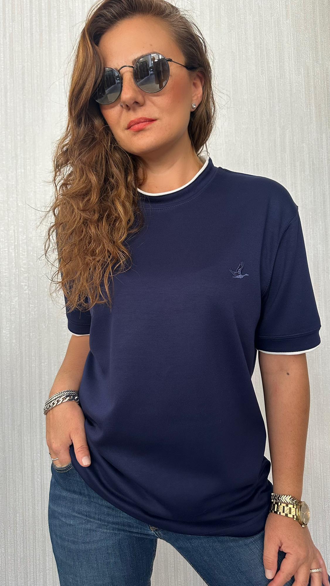 modal garnili lacivert unısex tshirt