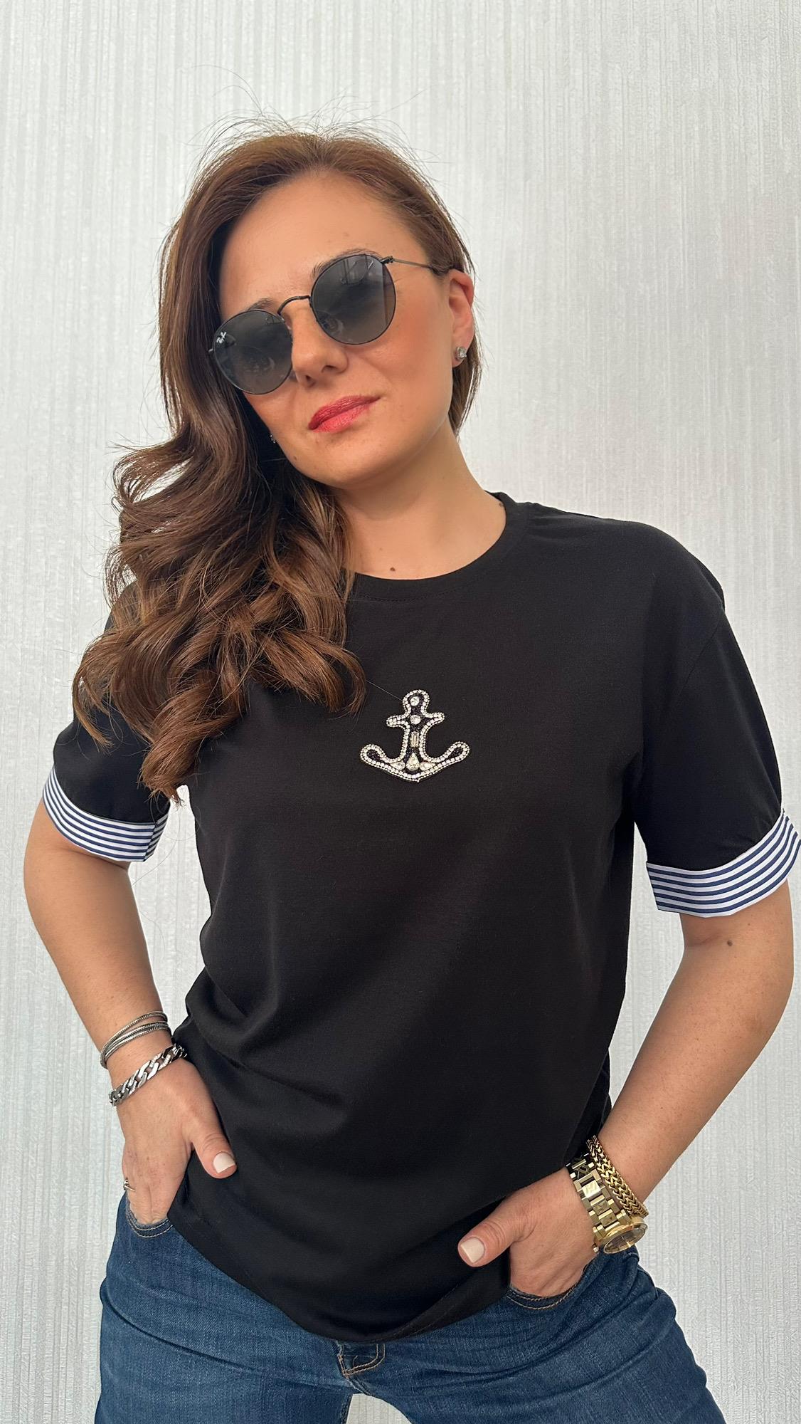 ntwrk çapa siyah tshirt