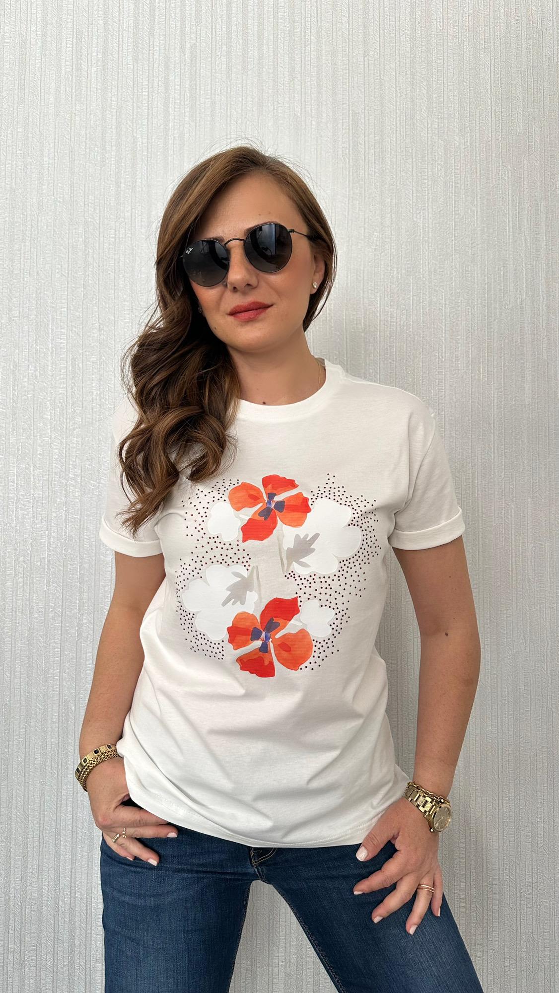ntwrk turuncu çiçek tshirt