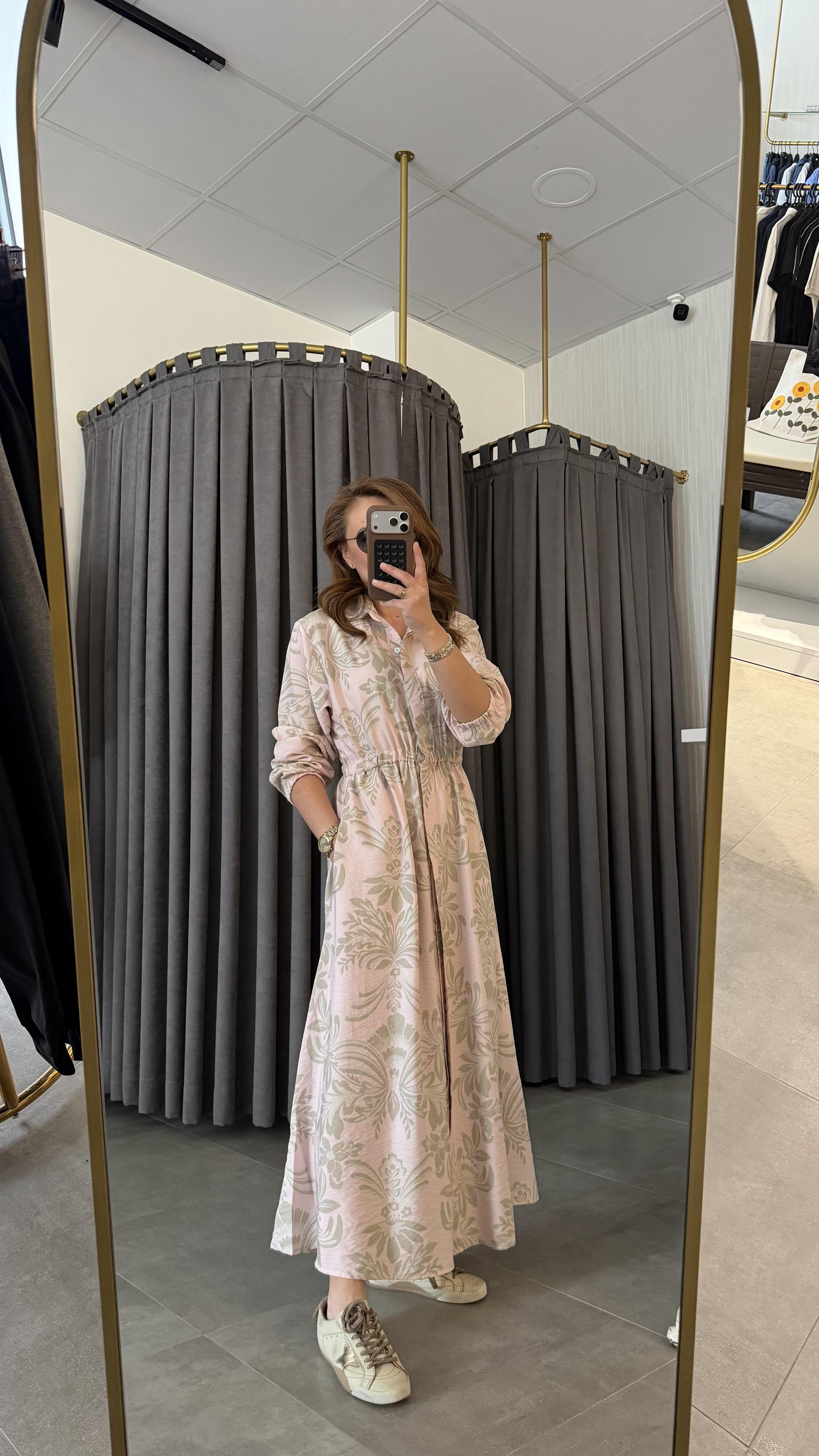 pembe desen bymn elbise