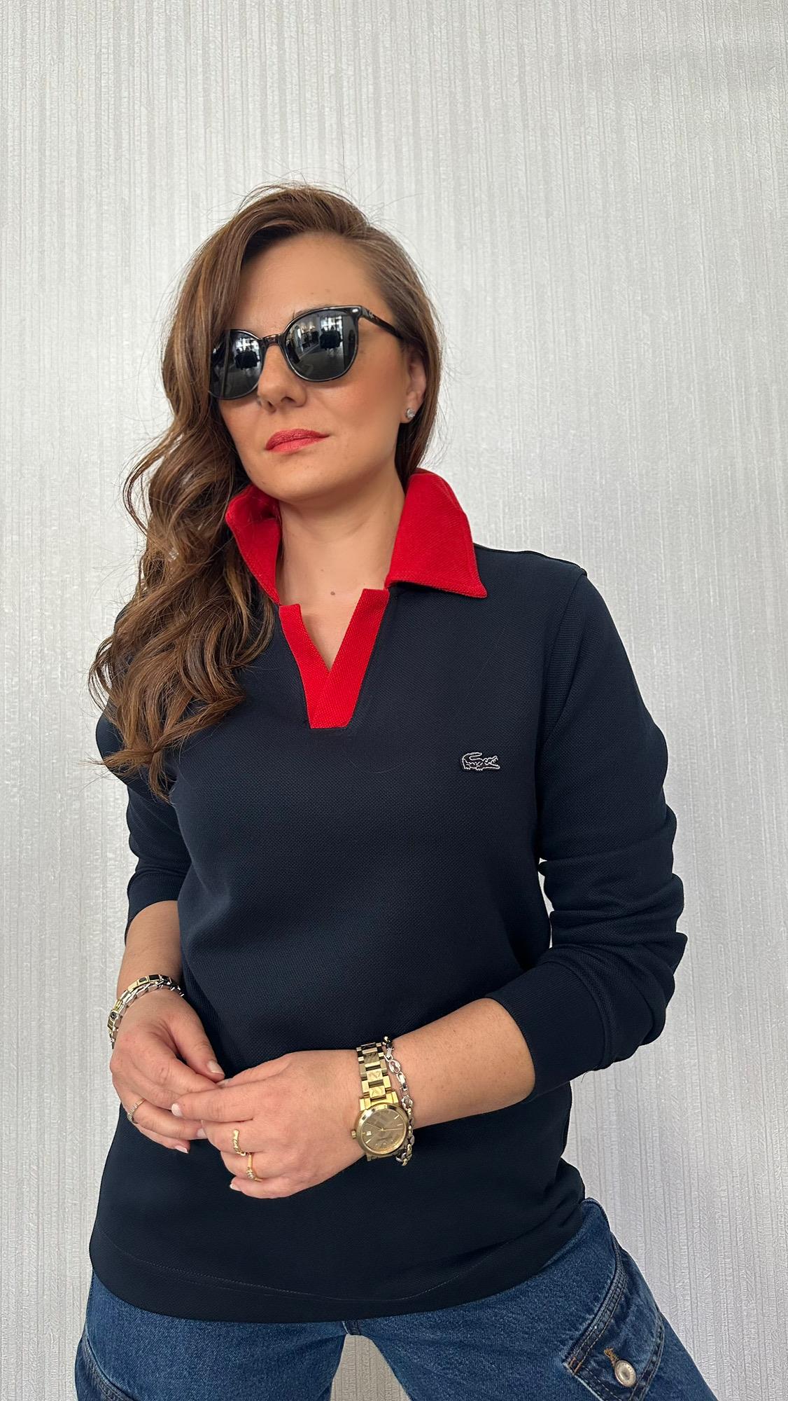 polo v yaka lacivert unısex sweat