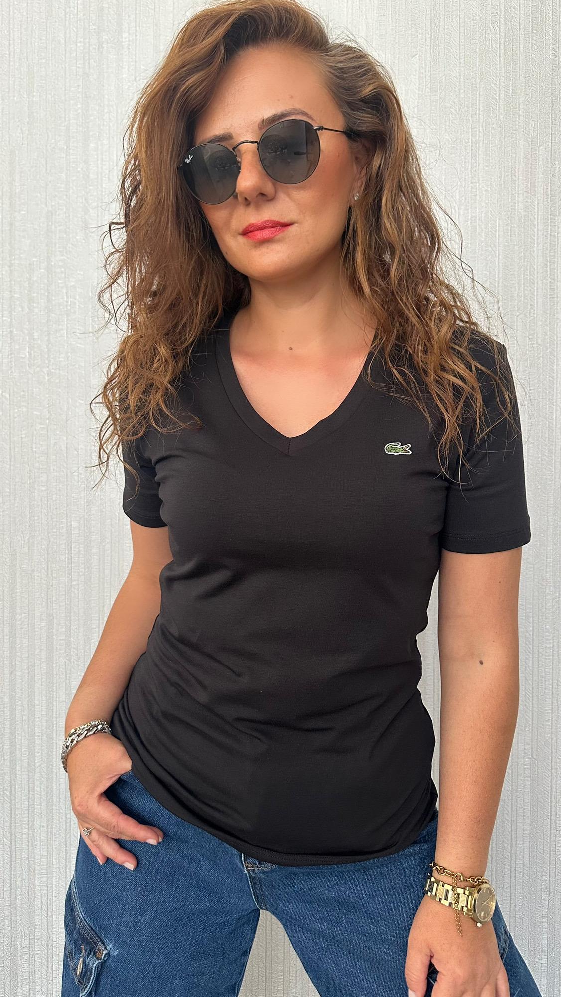 v yaka lcst siyah tshirt