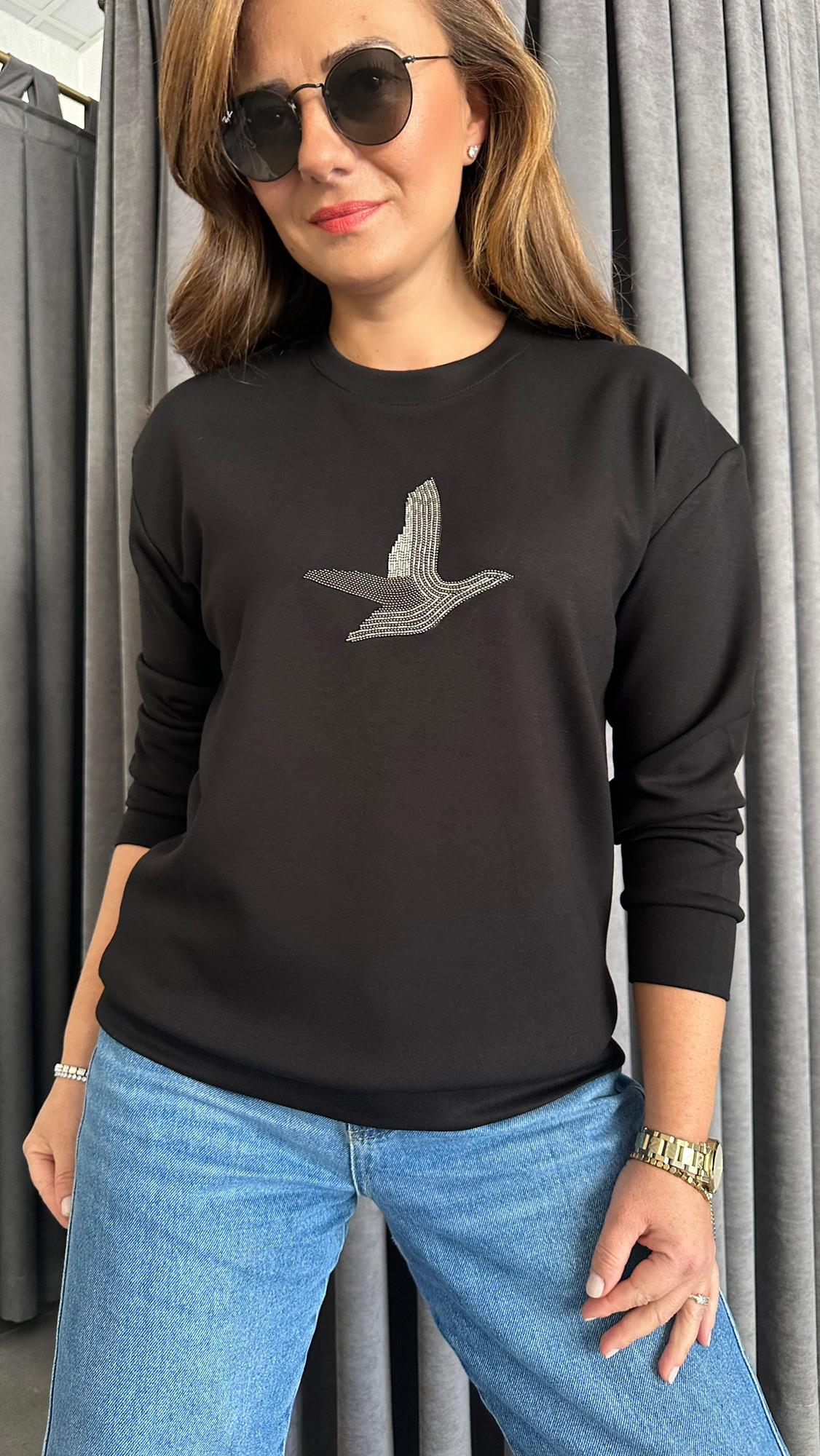 yeni kuş siyah sweat