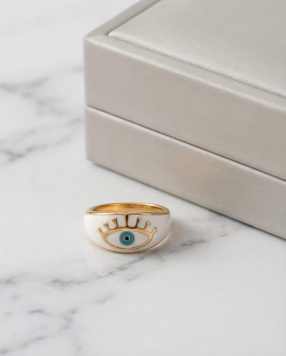 BEYAZ MİNELİ YÜZÜK