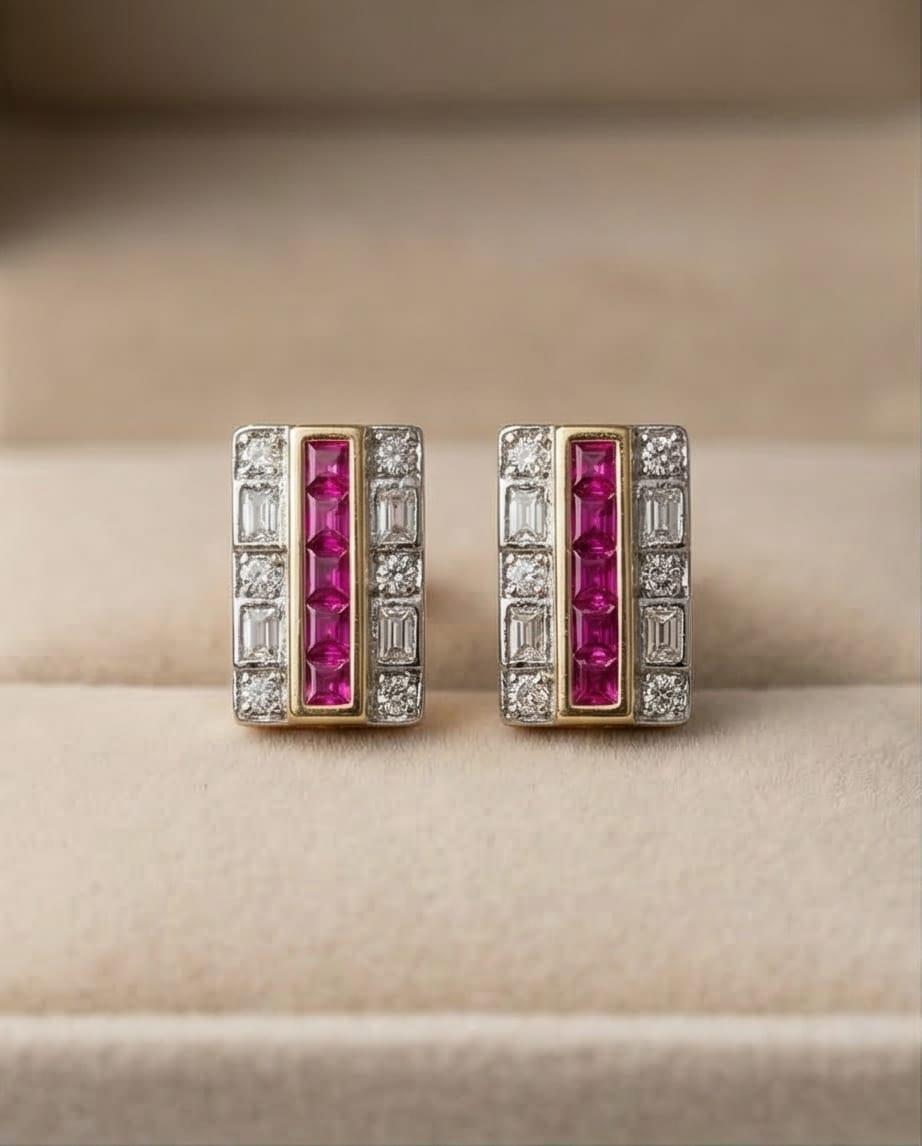 Dikdörtgen Pembe Küpe