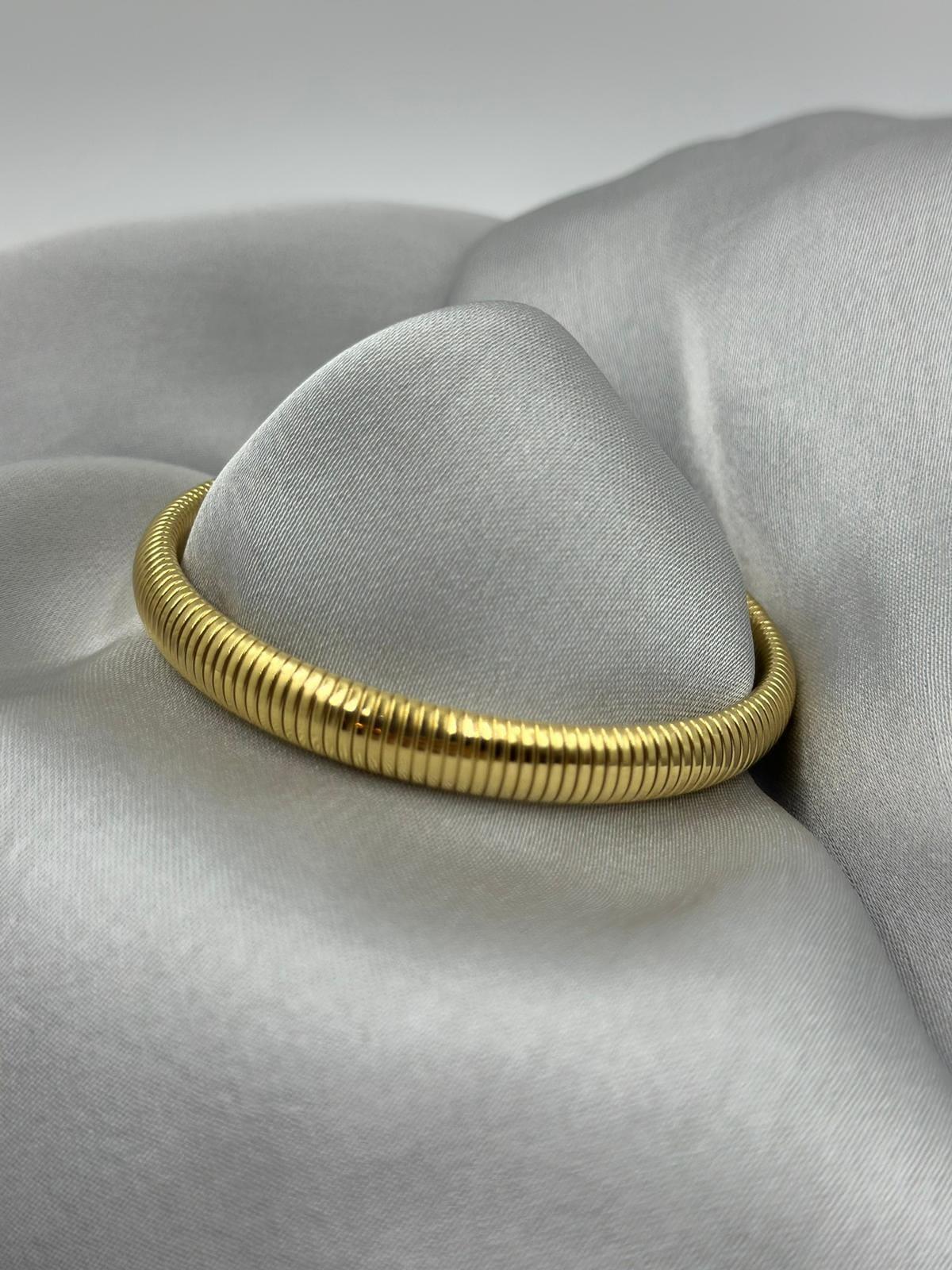 Elastik Çizgili Gold Bileklik