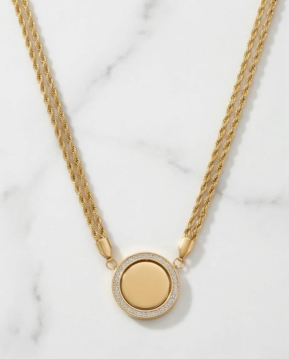 İSİM YAZILABİLİR TAŞLI PLAKA KOLYE