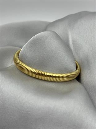Elastik Çizgili Gold Bileklik