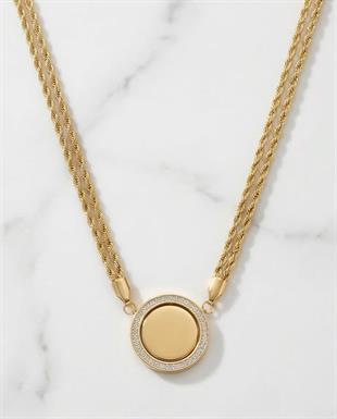 İSİM YAZILABİLİR TAŞLI PLAKA KOLYE