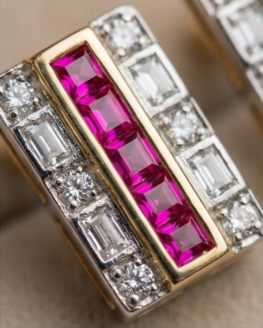 Dikdörtgen Pembe Küpe