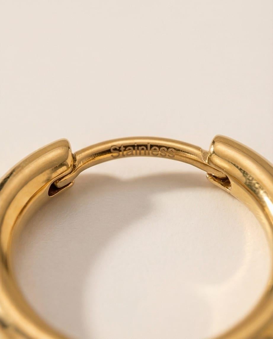 İnce 3Lü Halka Küpe Set Gold