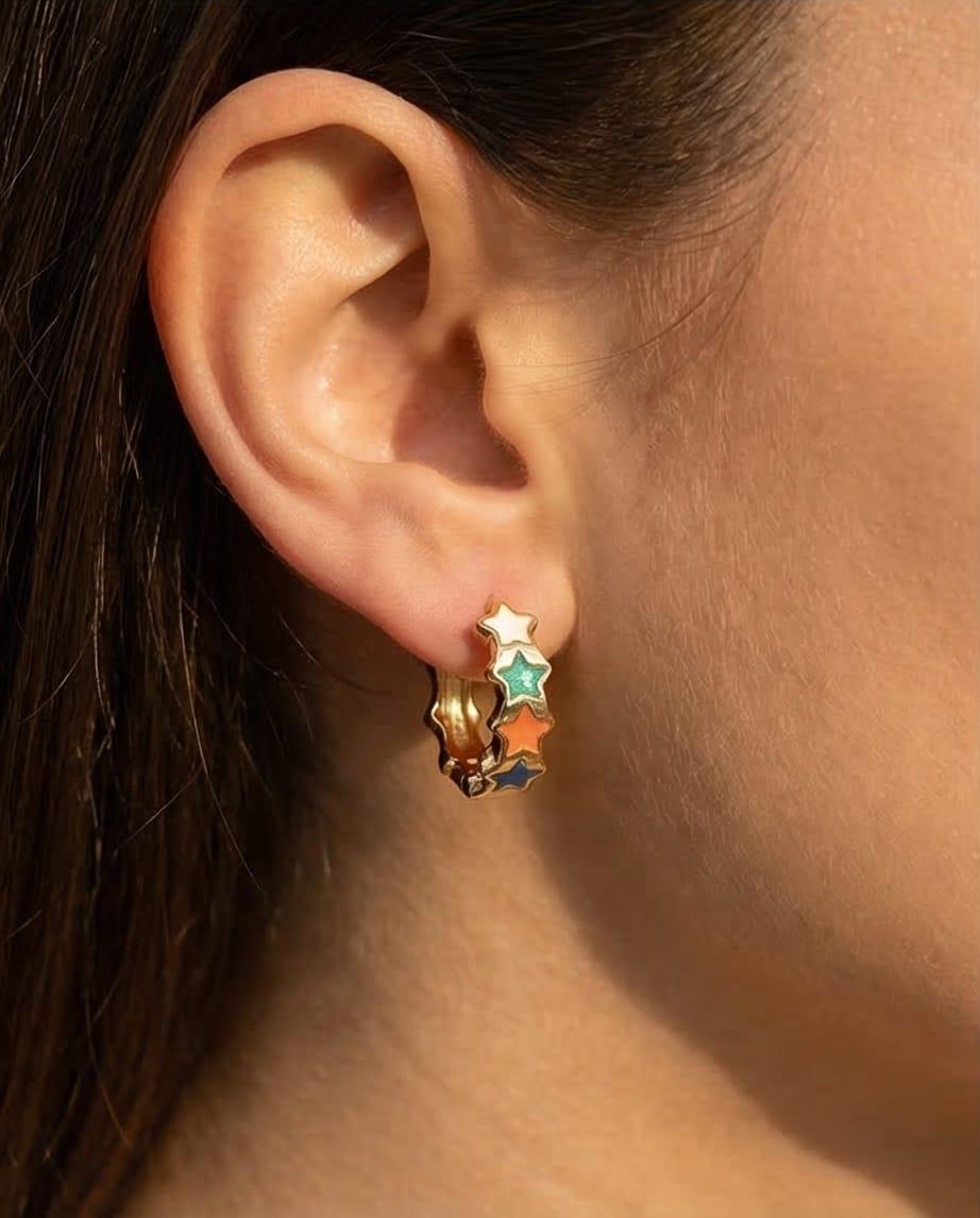 Renkli Yıldız Küpe