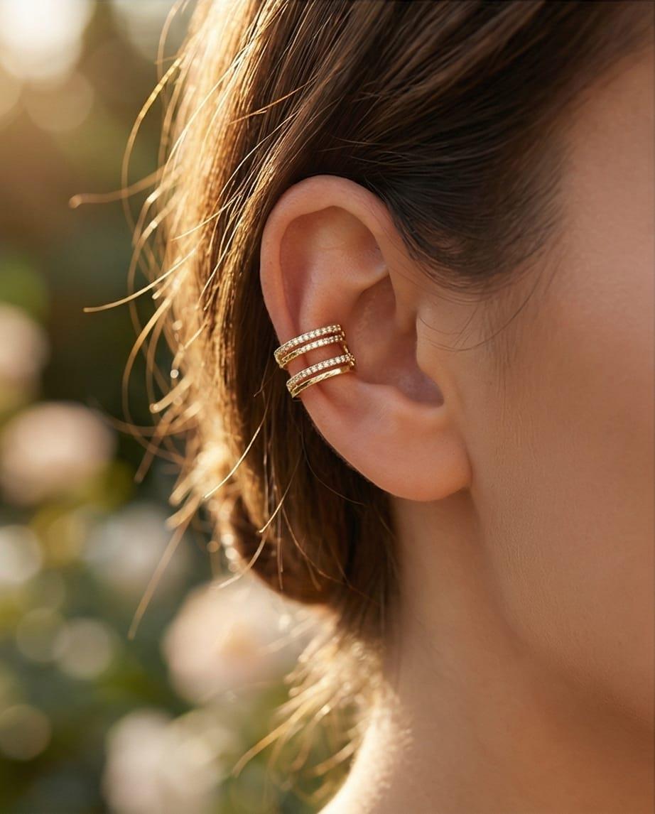 Taşlı Kıkırdak Küpe